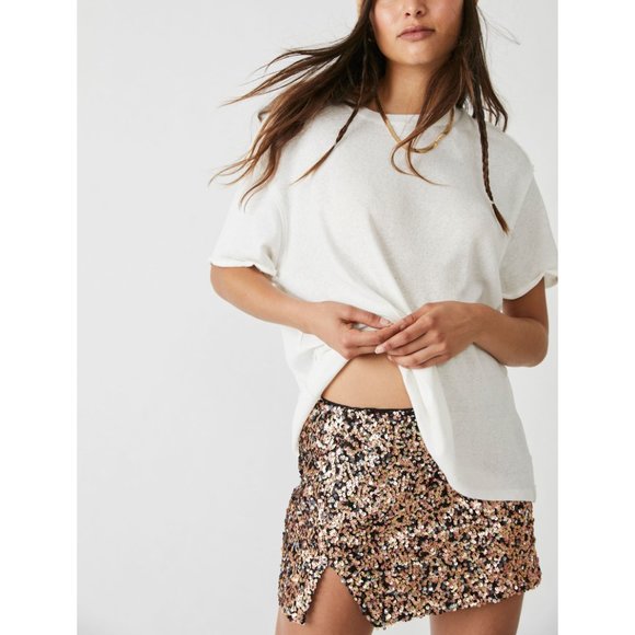 🎉LAST CHANCE🎉 FREE PEOPLE Annalise Sequin Mini Skirt / Multi Combo - Picture 3 of 12
